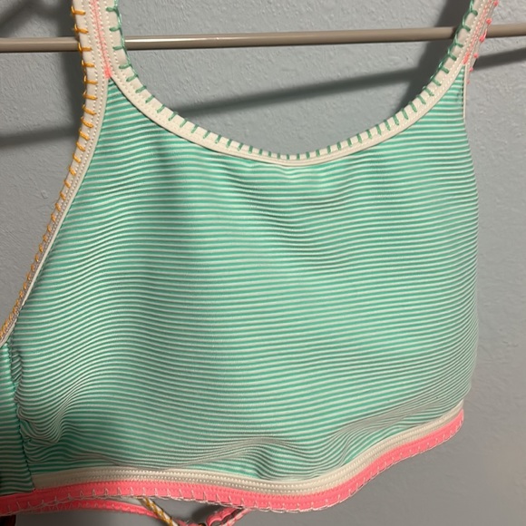 SO Teal Halter Swim Suit Too, Size Juniors Large - Picture 2 of 8